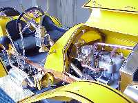 quarter scale model auto, engine view