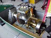 Stirling powered boat, view 1